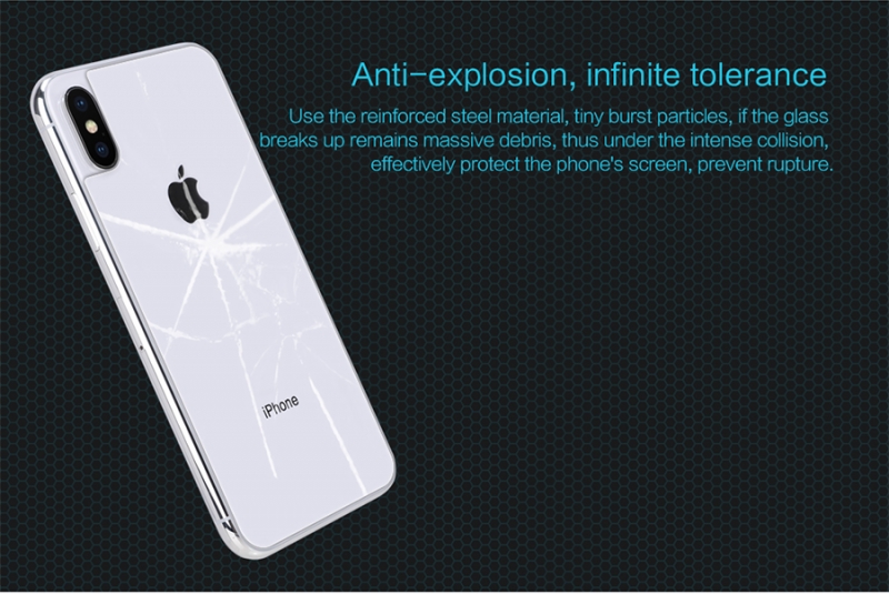 Miếng Dán Kính Cường Lực Mặt Sau iPhone X Hiệu Nillkin 9H có khả năng chống dầu, hạn chế bám vân tay cảm giác lướt cũng nhẹ nhàng hơn, bảo vệ mặt kính lưng sau của dế iu tốt hơn.